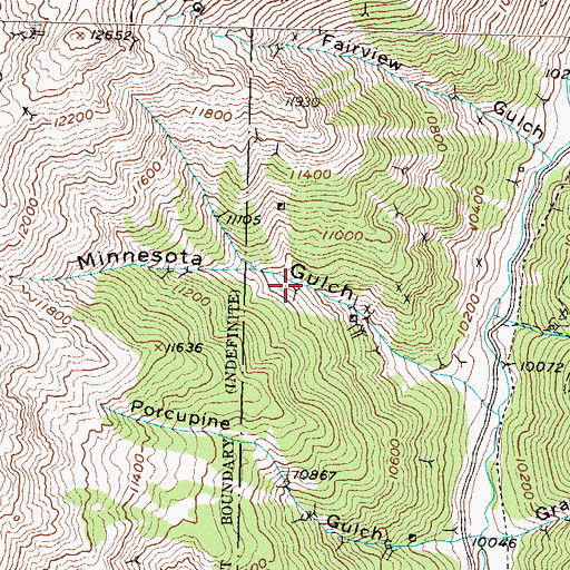 Topographic Map of Anglo-Saxon Mine, CO