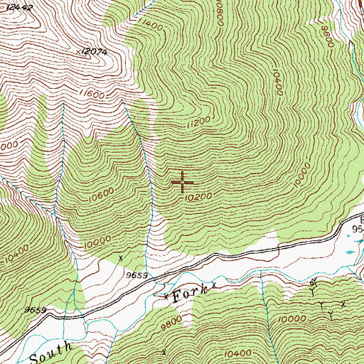 Topographic Map of Black Diamond Mine, CO