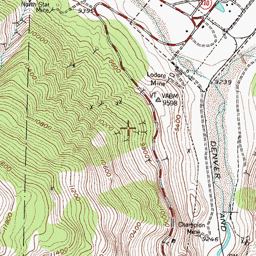 Topographic Map of Blue Jay Mine, CO