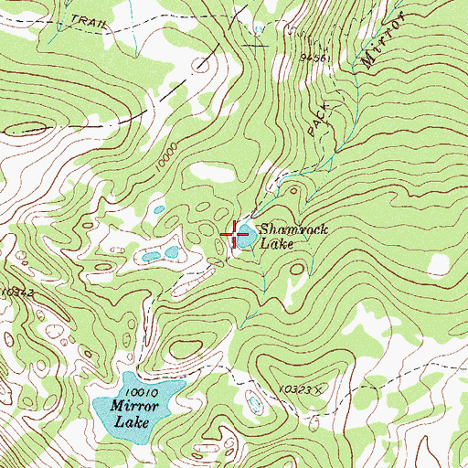 Topographic Map of Shamrock Lake, CO