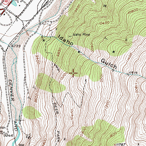 Topographic Map of Clara Mine, CO