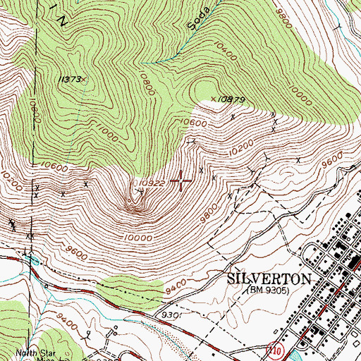Topographic Map of Coming Wonder Mine, CO