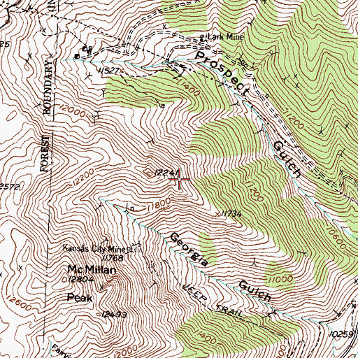 Topographic Map of Delano Mine, CO