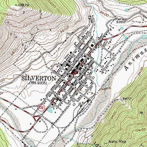 Topographic Map of Dora Mine, CO
