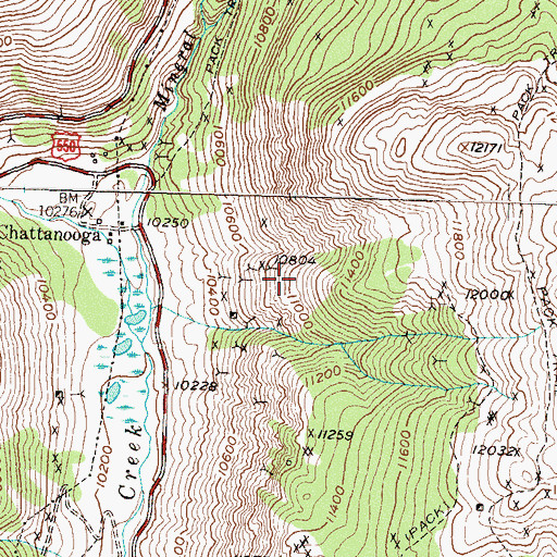 Topographic Map of Gold Finch Group Mine, CO