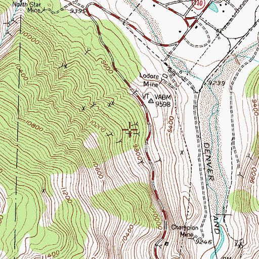 Topographic Map of Hawkeye Mine, CO