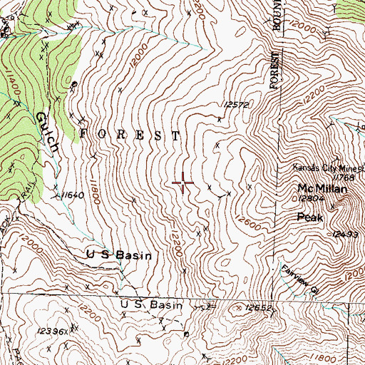 Topographic Map of Hoosier Mine, CO