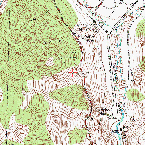 Topographic Map of Jennie Parker Mine, CO