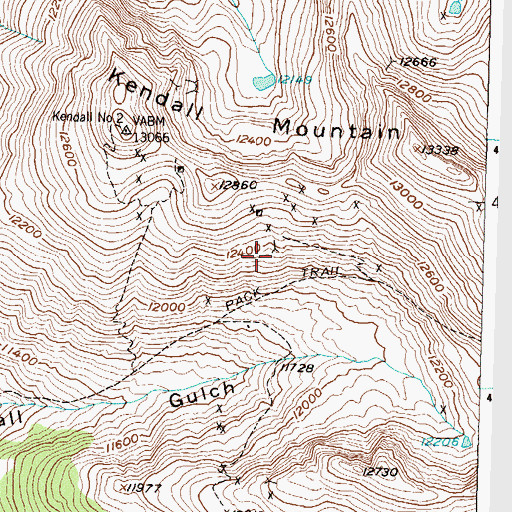 Topographic Map of Kendall Group Mine, CO