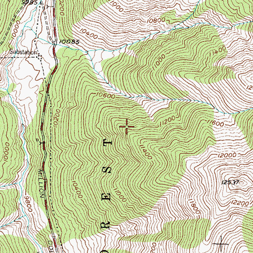 Topographic Map of Liberty Bond Creek Mine, CO