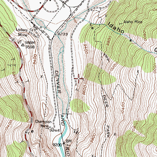 Topographic Map of Marcella Mine, CO