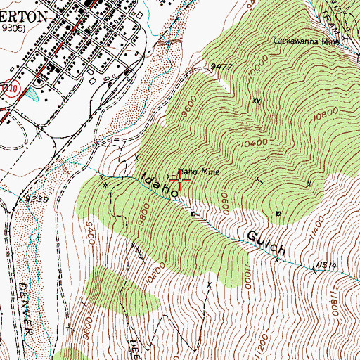 Topographic Map of Mighty Monarch Mine, CO