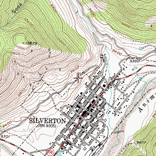 Topographic Map of Million Dollar Tunnel Mine, CO