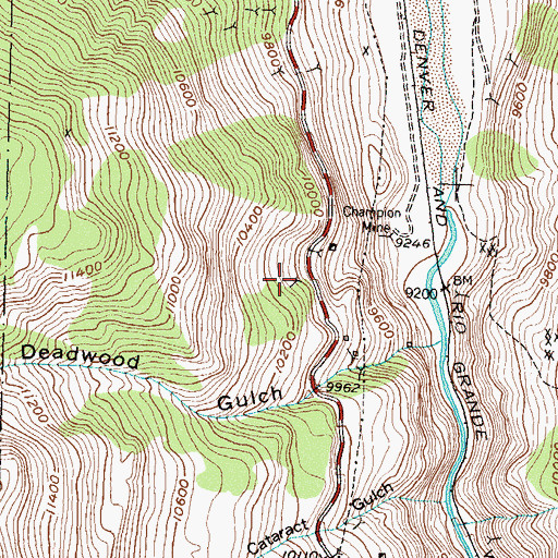 Topographic Map of Mystery Gold Group Mine, CO