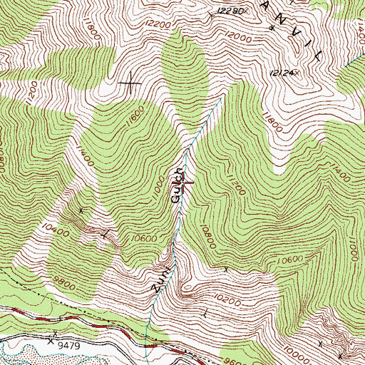 Topographic Map of Saratoga Mine, CO