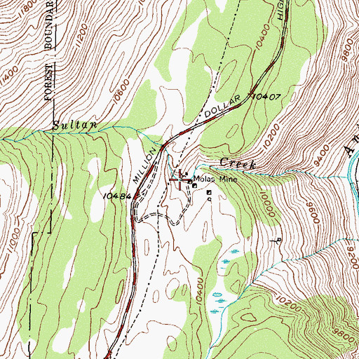 Topographic Map of Senior Warden Mine, CO