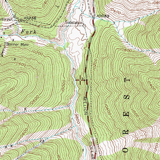 Topographic Map of Moly Gulch Mine, CO