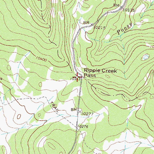 Topographic Map of Ripple Creek Pass, CO