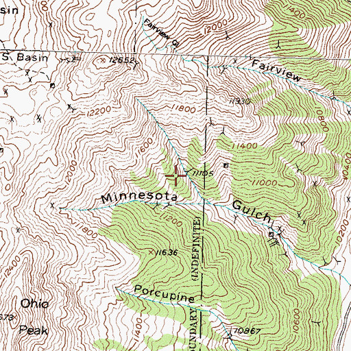 Topographic Map of Minnesota Mine, CO