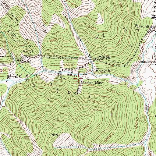 Topographic Map of Zinc King Mine, CO