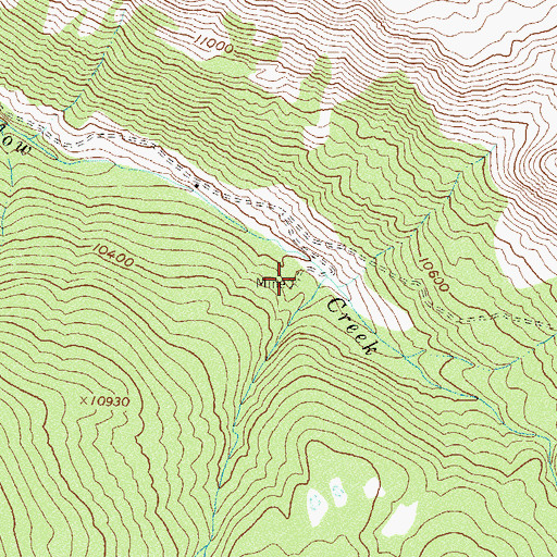 Topographic Map of Bushwhacker Mine, CO