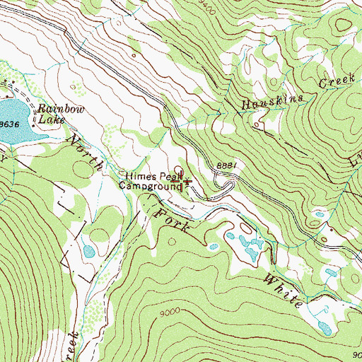 Topographic Map of Himes Peak Campground, CO