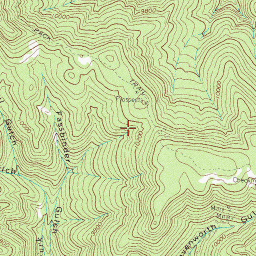Topographic Map of Wheel of Fortune Mine, CO