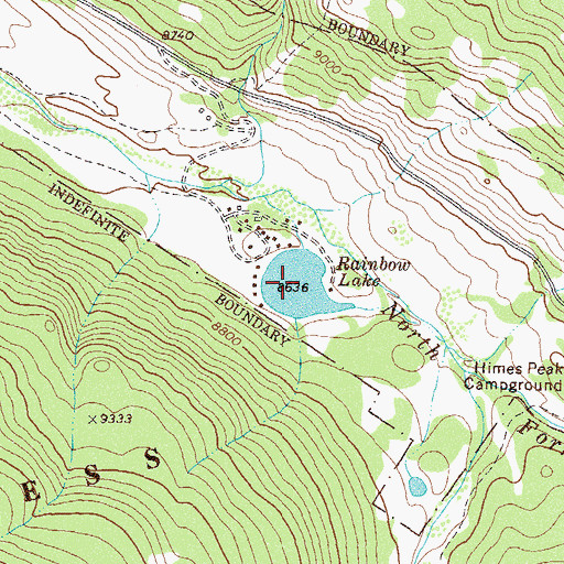 Topographic Map of Rainbow Lake, CO