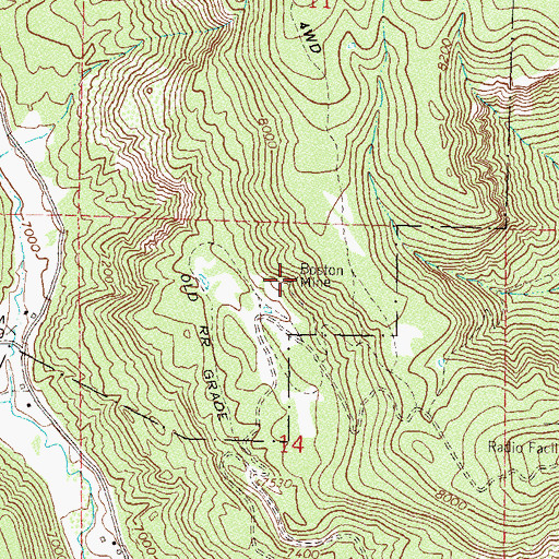 Topographic Map of Boston Mine, CO