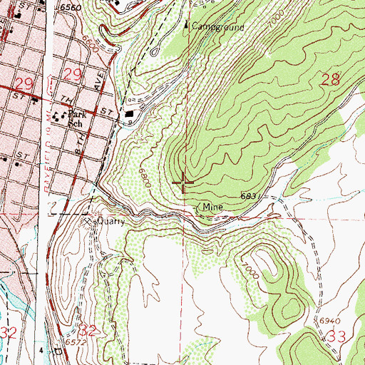 Topographic Map of City Mine, CO