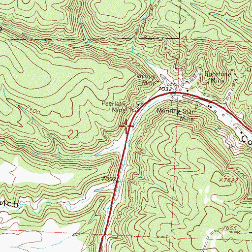 Topographic Map of Davis Coal Mine, CO
