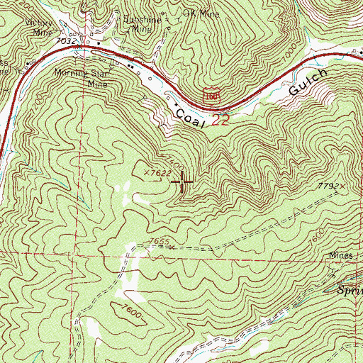 Topographic Map of Morning Glory Mine, CO
