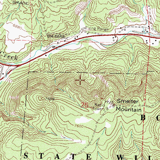 Topographic Map of Revenue Tunnel Mine, CO