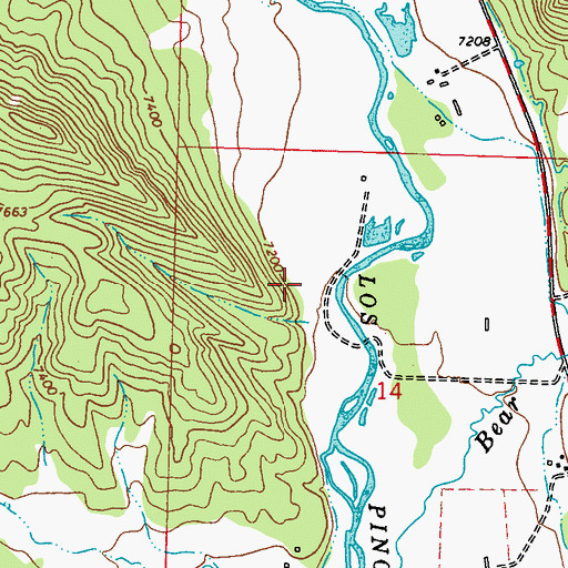 Topographic Map of Pine River Mine, CO