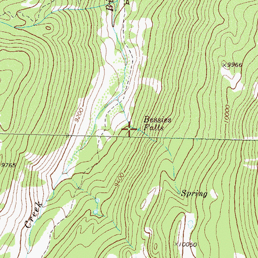 Topographic Map of Bessies Falls, CO