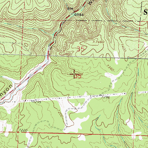 Topographic Map of Peacock Mine, CO