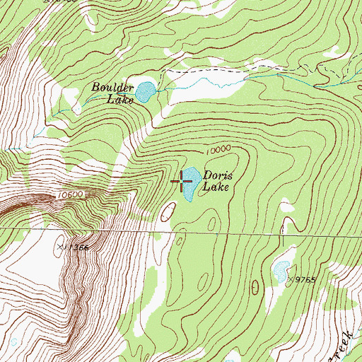 Topographic Map of Doris Lake, CO