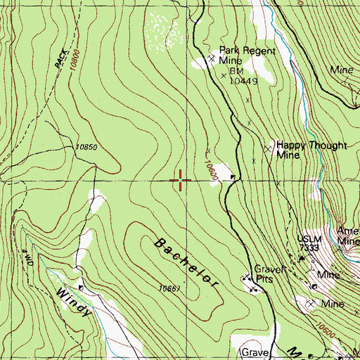 Topographic Map of Berkshire Shaft Mine, CO