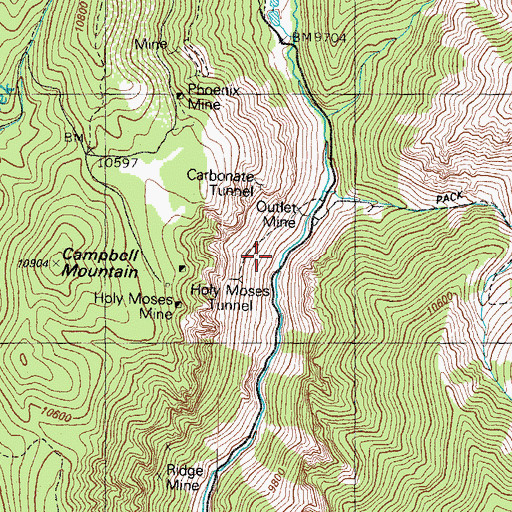 Topographic Map of Cliff Shaft Mine, CO