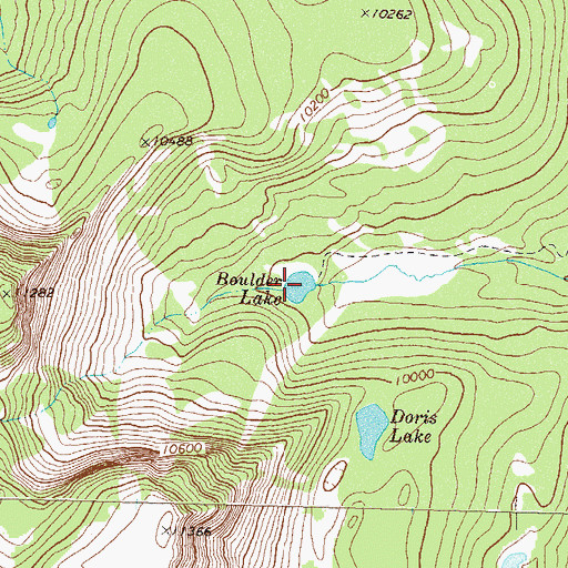 Topographic Map of Boulder Lake, CO