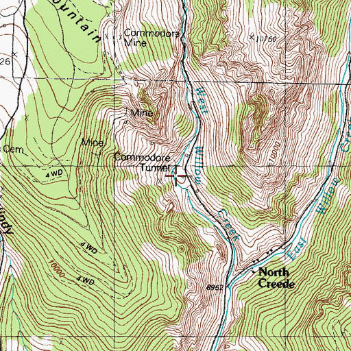 Topographic Map of Copper Lode, CO