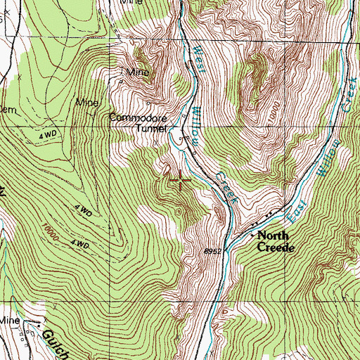 Topographic Map of Exchequer Mine, CO