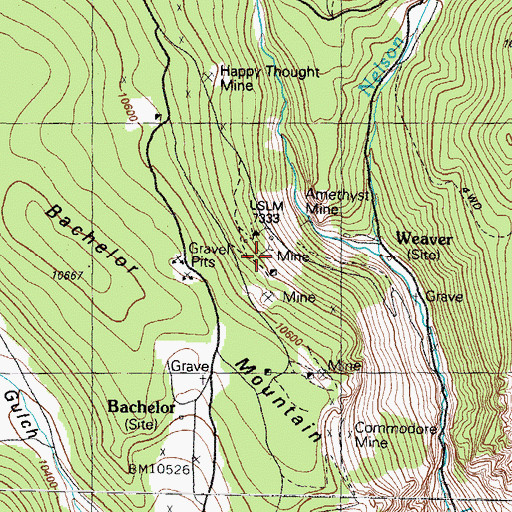 Topographic Map of Last Chance Mine, CO