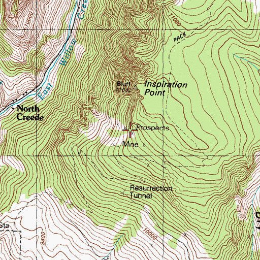 Topographic Map of Mammoth Mine, CO