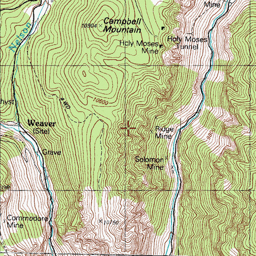 Topographic Map of Mexico Mine, CO