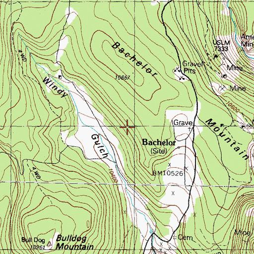 Topographic Map of Pittsburgh Mine, CO