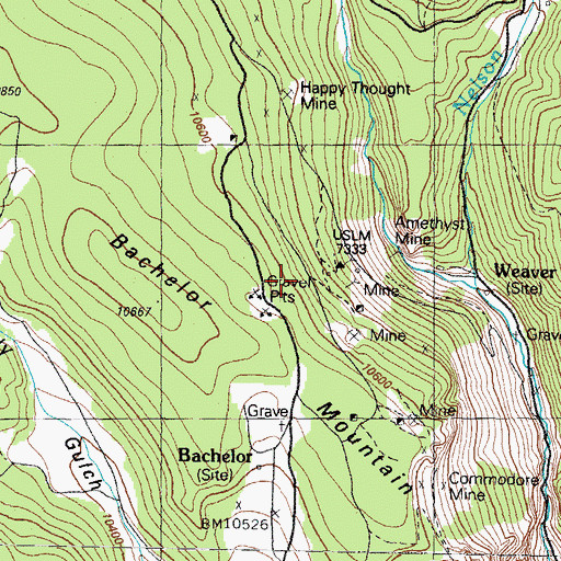 Topographic Map of River View Tunnel Mine, CO