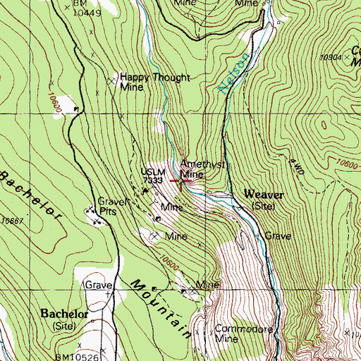 Topographic Map of Robinson Mine, CO