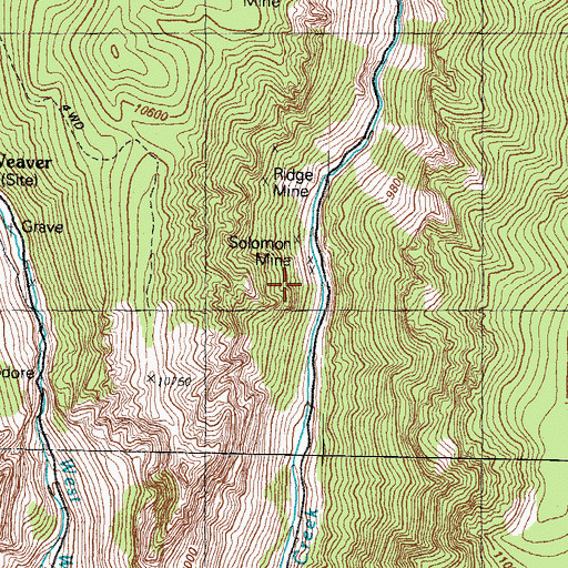 Topographic Map of Solomon Mine, CO