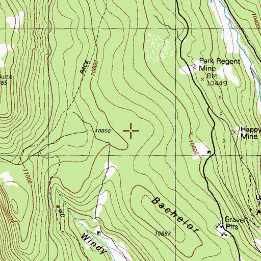 Topographic Map of White Star Mine, CO